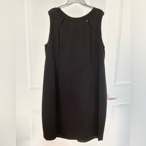 Kasper 22W Black Sleeveless Dress, zipper in back, with peekaboo slits in front